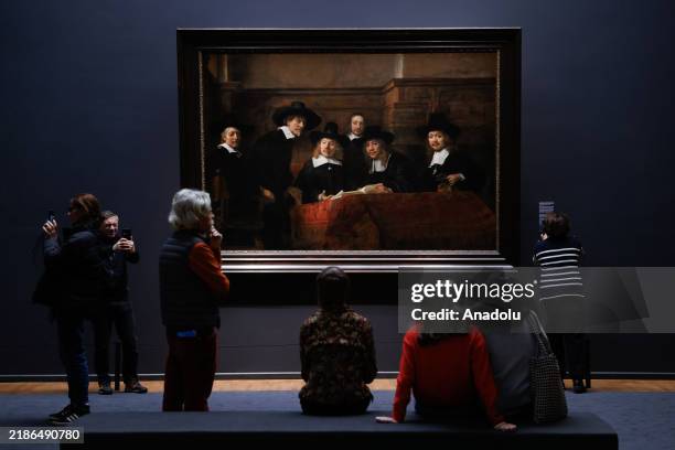 People visit the Rijksmuseum, largest museum in the country, as it welcomes thousands of visitors every day in Amsterdam, Netherlands on November 24,...