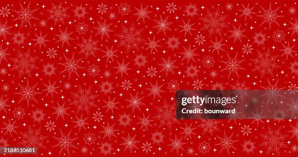 illustrations, cliparts, dessins animés et icônes de fond de flocon de neige rouge sans couture - papier cadeau de noël