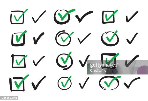 ilustraciones, imágenes clip art, dibujos animados e iconos de stock de casillas de marca de verificación - estudiar