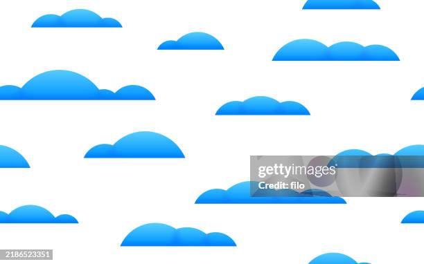 seamless blue clouds background pattern - looking up thinking stock illustrations