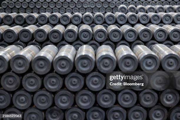 Projectiles yet to be completed at the Scranton Army Ammunition Plant in Scranton, Pennsylvania, US, on Tuesday, April 16, 2024. The US is now...