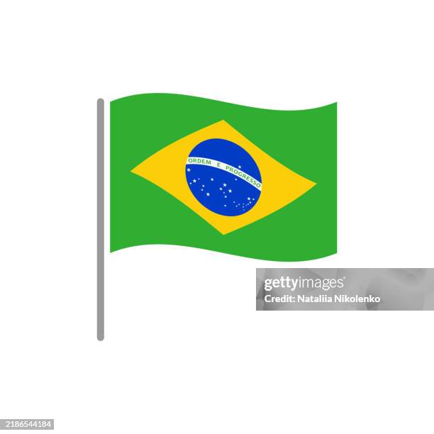 brazil - flag pin wavy flat icon. - political campaign vector stock illustrations