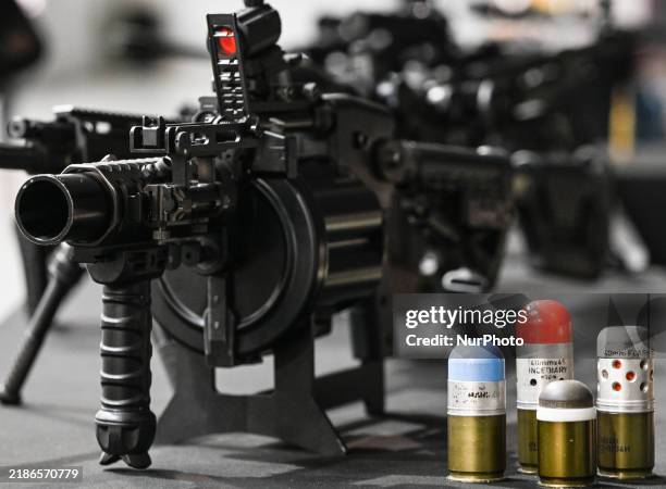 The RGP 40 multi-shot grenade launcher, produced by PGZ Zaklady Mechaniczne Tarnow, is displayed during the 1st National Congress, 'The Defense...