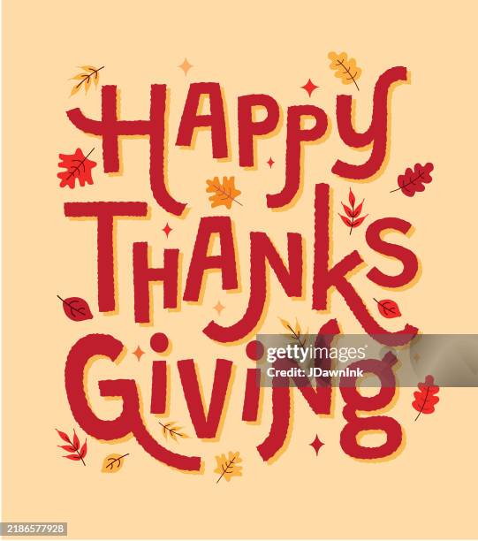 happy thanksgiving typography design greeting with autumn leaves and bright colors - happy-thanksgiving-classy-elegant stock illustrations