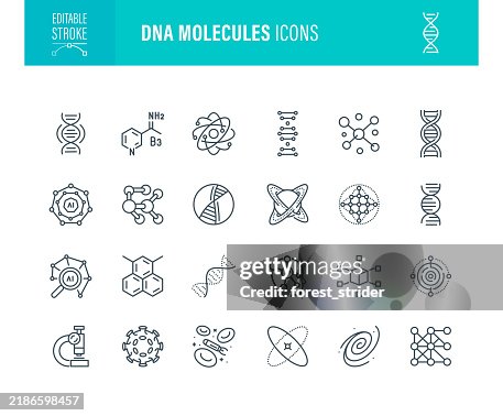 Molecular Structures And DNA Icons Editable Stroke Molecular Structures And DNA Icons Editable Stroke
