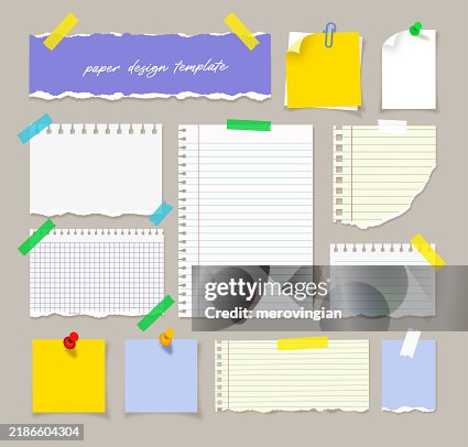 Paper sheets, sticky notes, banners, to do list and messages Paper sheets, sticky notes, banners, to do list and messages