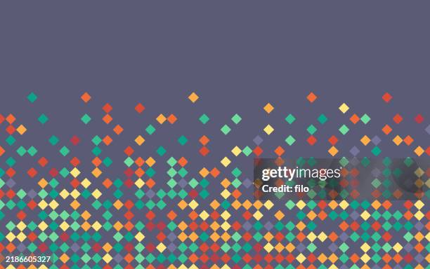 square edge blend tile mosaic background transition pattern - exploding confetti stock illustrations