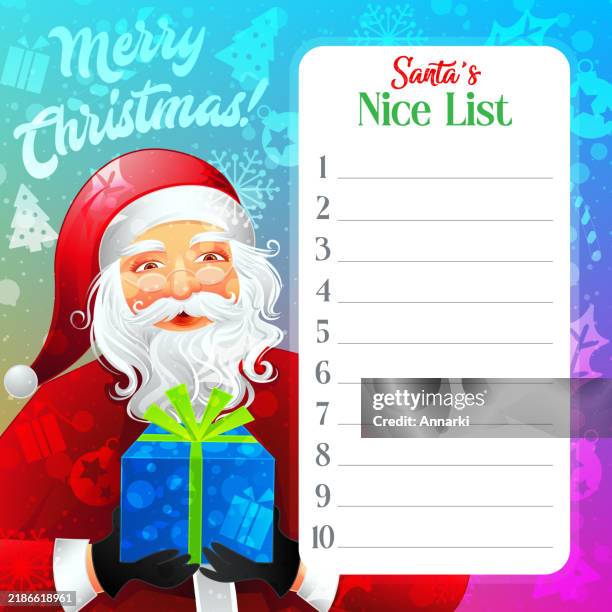 Nice Listbox Santas Nice List High-Res Vector Graphic - Getty Images