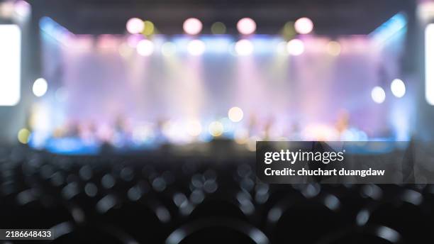 defocused illuminated lights at stage - concert texture stock pictures, royalty-free photos & images