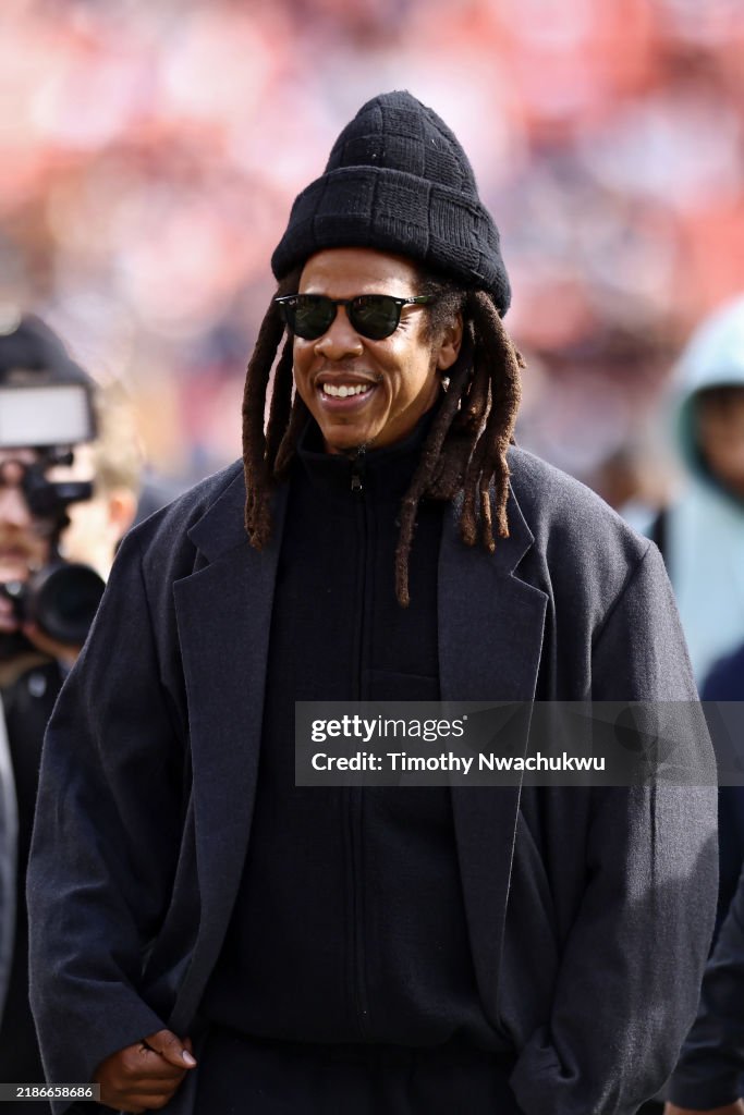 Young Cowboy Rapper Rapper Jay-Z is seen prior to a game between the Dallas Cowboys and ...