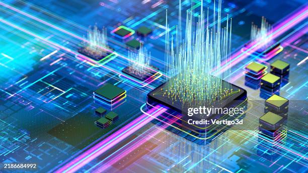 digital abstract cpu . ai - artificial intelligence concept. neural network. machine learning concepts - conductor stock pictures, royalty-free photos & images