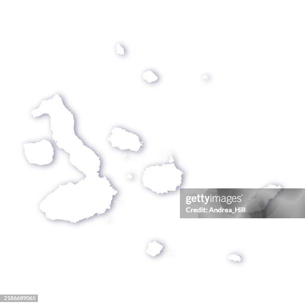 galapagos islands map with a soft drop shadow vector map - galapagos islands national park stock illustrations