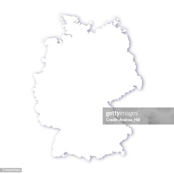 germany map with a soft drop shadow vector map - 3d drop shadow stock illustrations