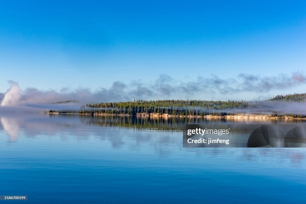 Yellowstone Lake view in Yellowstone National Park, Wyoming, USA