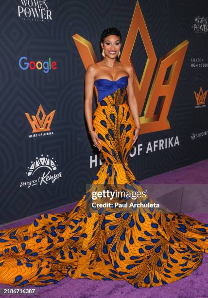 Janeisha John attends the Heirs Of Afrika and the 7th Annual International Women Of Power Awards Luncheon at Sheraton Grand Los Angeles on November...