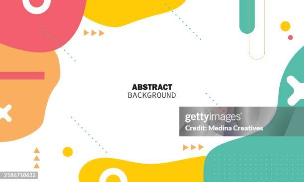 abstract shape colorful background with elements vector. - email layout template stock illustrations