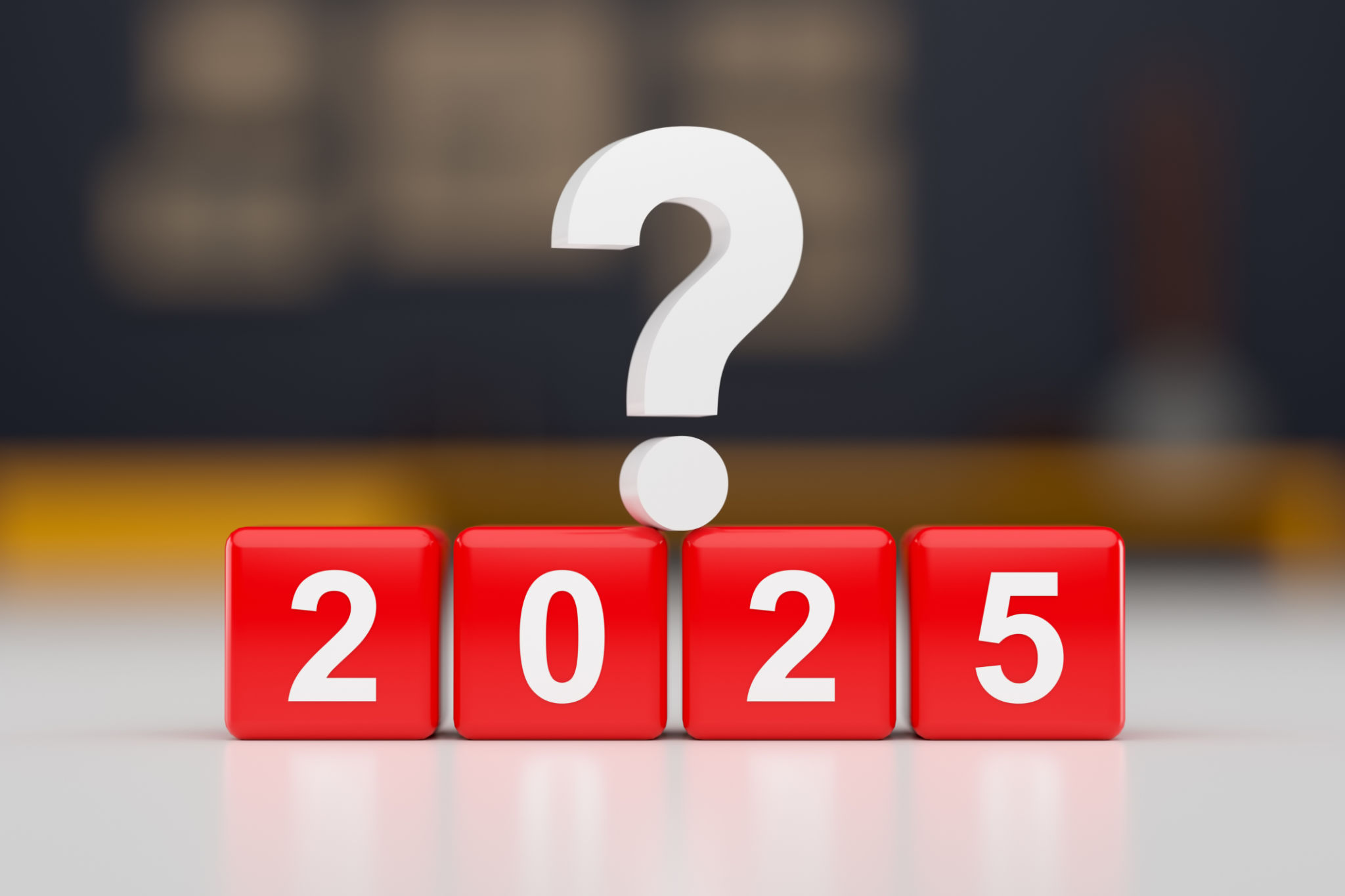 Question mark over the year 2025 on red cubes: challenges and uncertainties ahead Question mark over the year 2025 on red cubes: challenges and uncertainties ahead