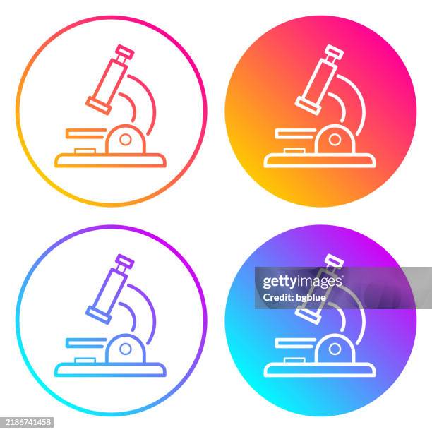 microscope. round icons with color gradients - microscope lens stock illustrations