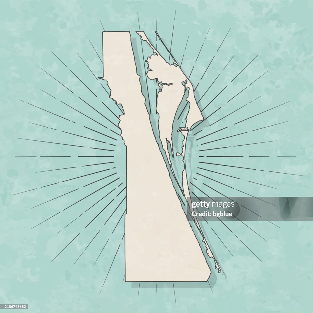 Brevard County, Florida. Map in retro vintage style - Old textured paper