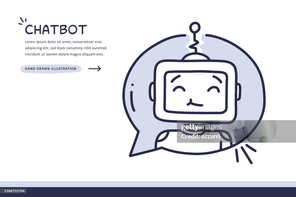 Simple Chatbot Design Draw Chatbot Illustration In Handdrawn Style High-Res Vector Graphic - Getty ...