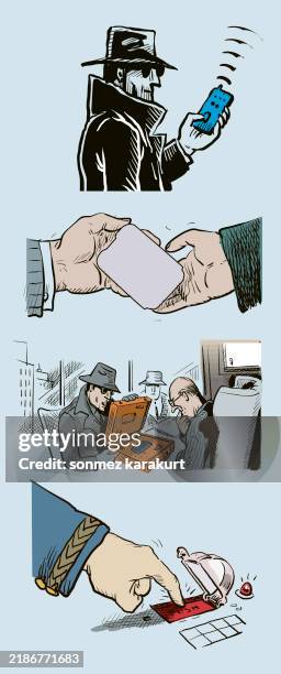 spy, secret service operation set - secret service stock illustrations