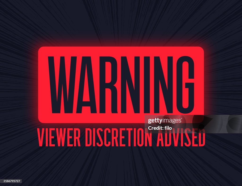Warning Viewer Discretion Advised Disclaimer Message Background High ...