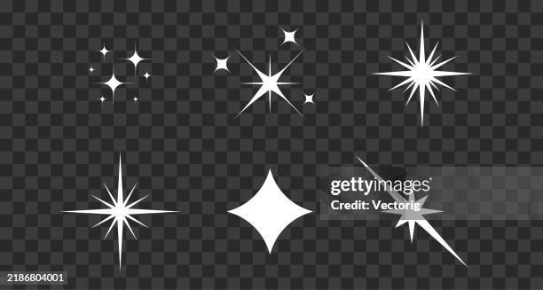illustrazioni stock, clip art, cartoni animati e icone di tendenza di collezione starburst bianco - scintillante
