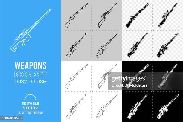 rifle icon. - rifle stock illustrations