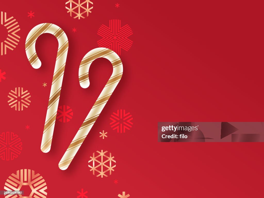 Holiday Christmas Festive Candy Cane Celebration Red Background