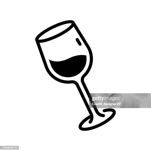 wineglass icon vector design - wineglass stock illustrations