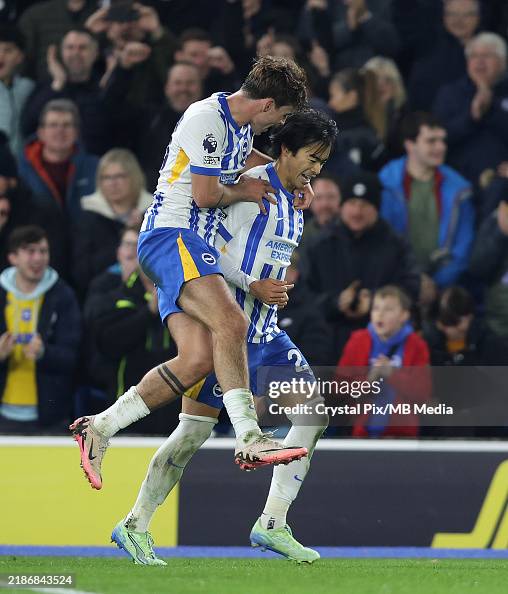 Image Sandgi Kaoru Mitoma of Brighton & Hove Albion goal celebration after scoring ...