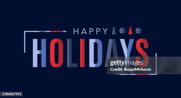 happy holidays christmas greeting card, banner, background. vector - happy holidays stock illustrations