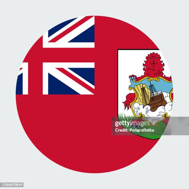 vector round icon - flag of bermuda - bermuda flag stock illustrations