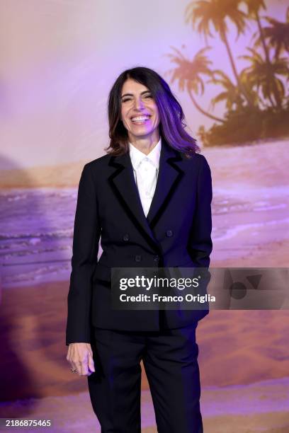 Italian singer Giorgia attends the "Oceania 2" red carpet at The Space Cinema Moderno on November 25, 2024 in Rome, Italy.