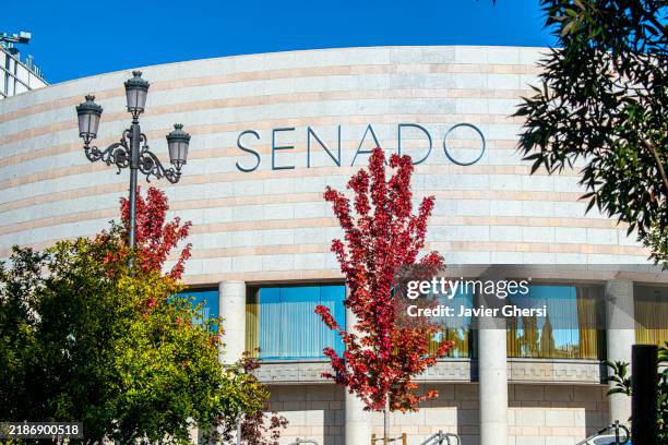 senate building. madrid, spain. - senado imagens e fotografias de stock