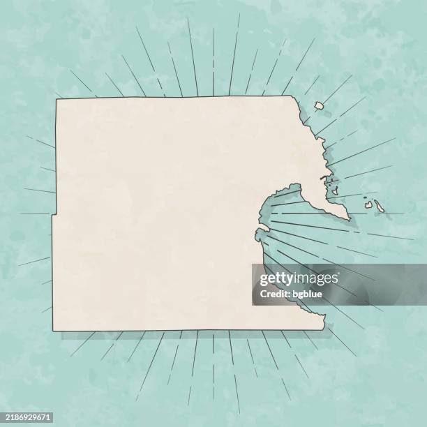 alpena county, michigan. map in retro vintage style - old textured paper - alpena stock illustrations