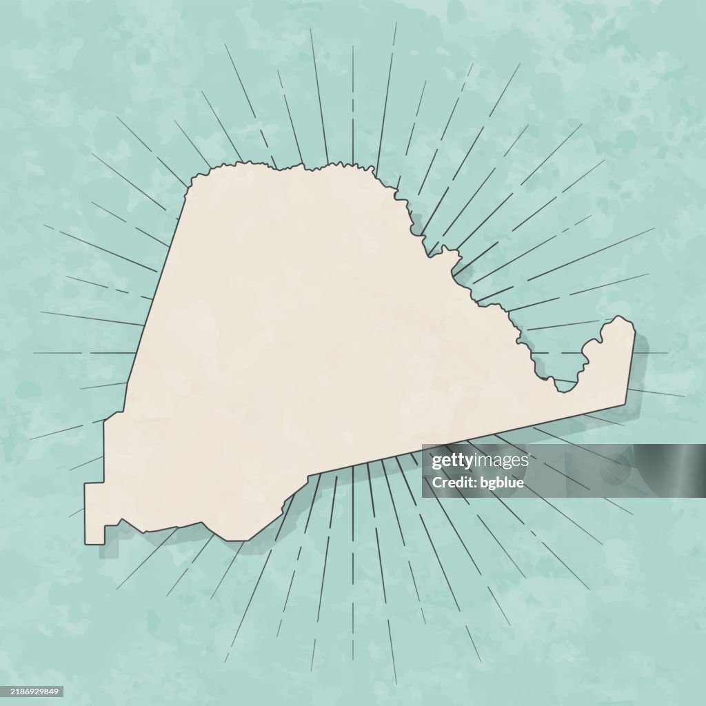 Ascension Parish, Louisiana. Map in retro vintage style - Old textured paper