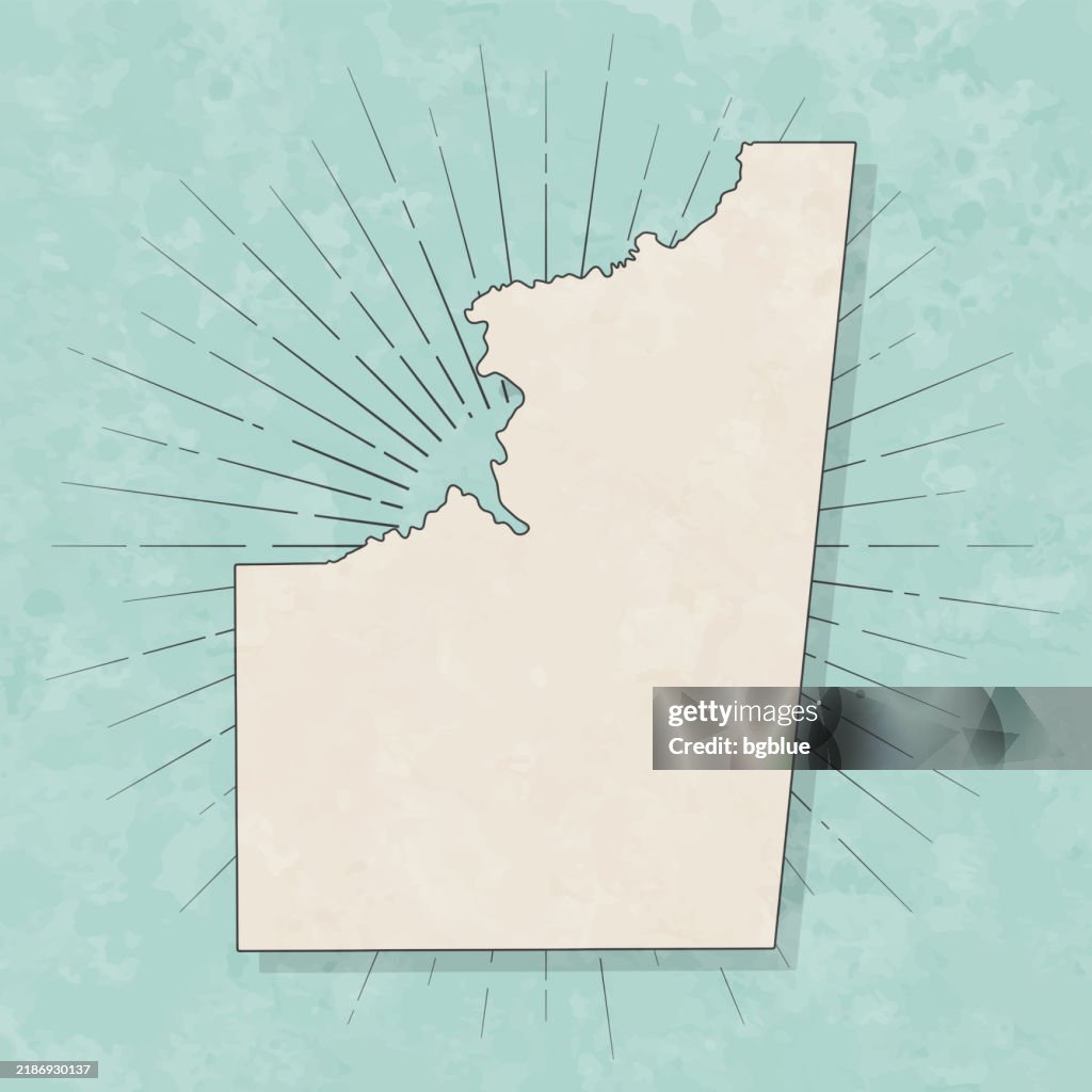 Lowndes County, Mississippi. Map in retro vintage style - Old textured paper