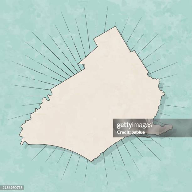 ilustraciones, imágenes clip art, dibujos animados e iconos de stock de condado de delaware, pensilvania. mapa en estilo retro vintage - papel texturizado antiguo - frontera internacional