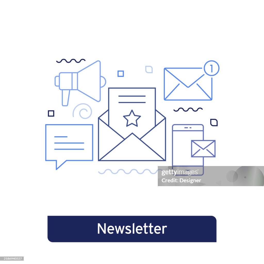 Newsletter Graphics Newsletter Concept Vector Illustration Editable Stroke Vector Design ...