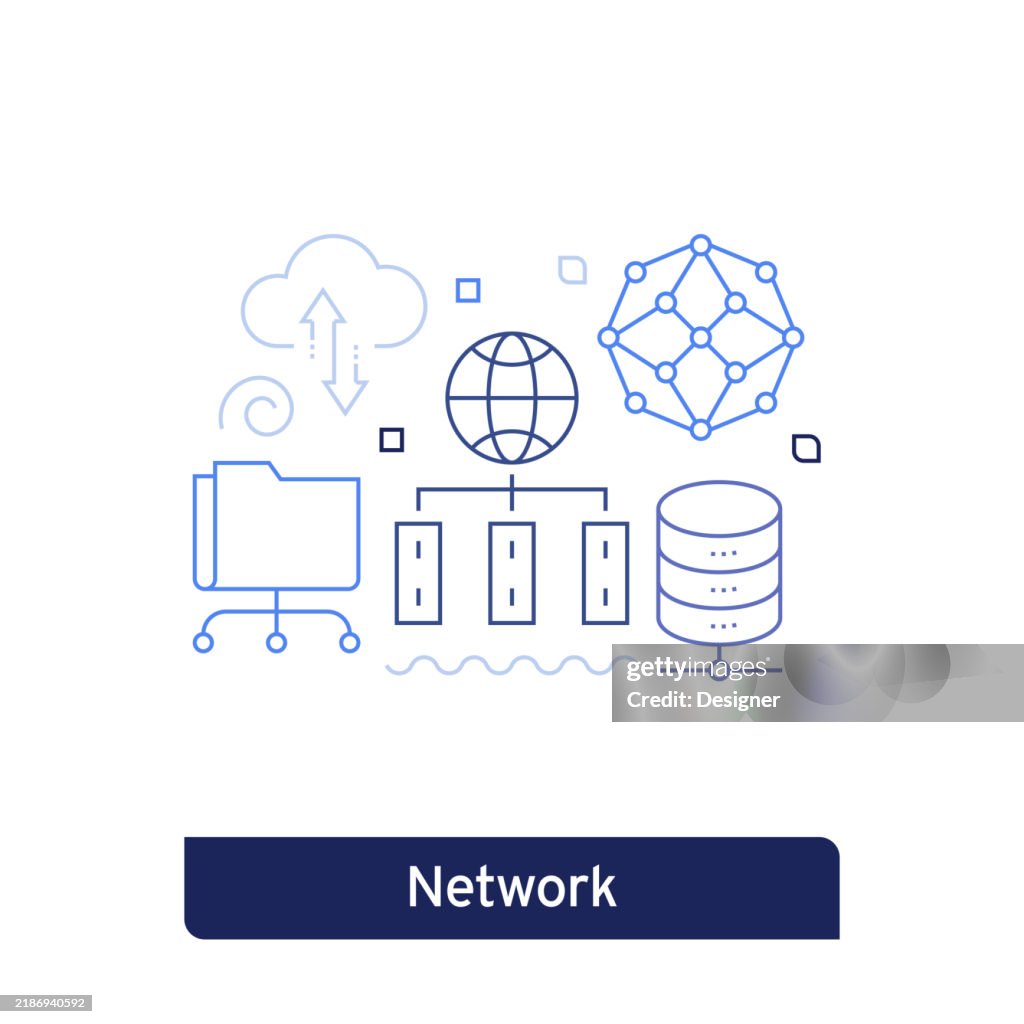 Networking Concept Vector Illustration Editable Stroke Vector Design ...