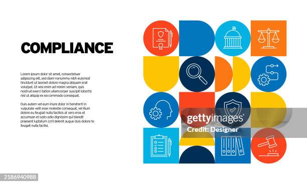ilustrações de stock, clip art, desenhos animados e ícones de compliance related vector illustration. regulations, government, standards, requirements, transparency - acordo