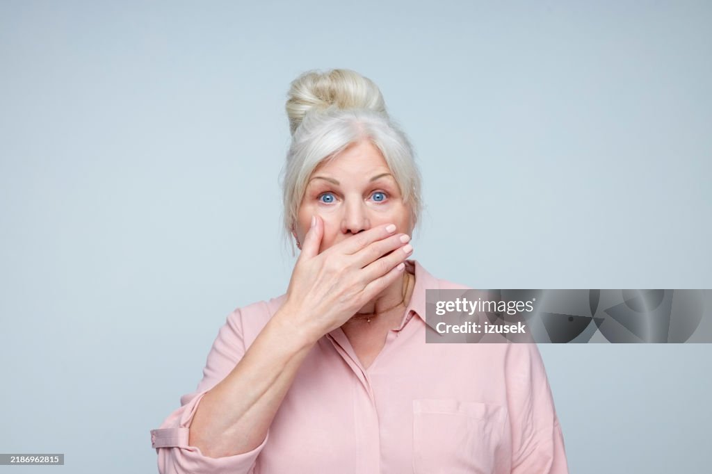 Terrified senior lady