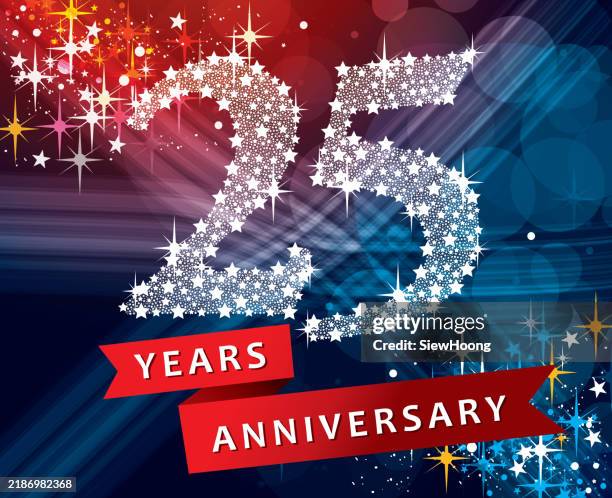 25th anniversary - 25th wedding anniversary stock illustrations