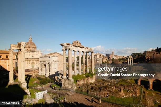 the roman forum in rome, italy - foro romano foto e immagini stock