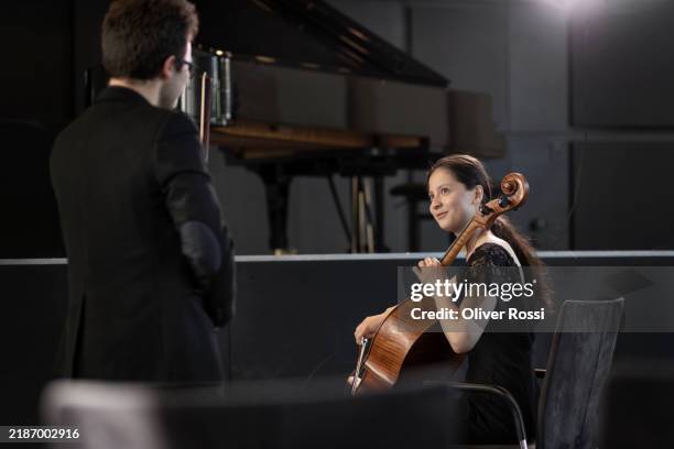 two musicians at a rehearsal - duet stock pictures, royalty-free photos & images