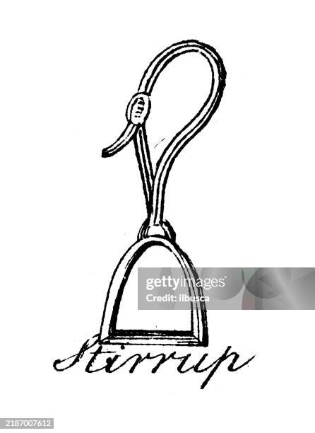 heraldry, coat of arms elements and families: stirrup - stirrup stock illustrations