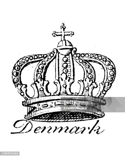 heraldry, coat of arms elements and families: denmark - royalty stock illustrations