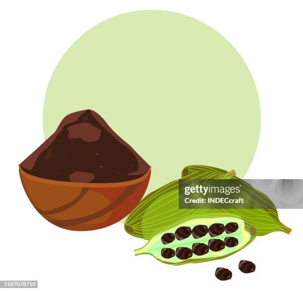 illustrazioni stock, clip art, cartoni animati e icone di tendenza di cardamomo - oli aromi e spezie