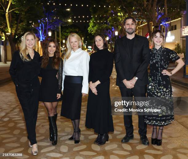 Kate Gersten, Brenda Song, Pamela Anderson, Gia Coppola, Andrew Wyatt, and Kiernan Shipka attend the Los Angeles special screening of Roadside...